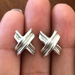 Vintage Mexican X Stud Earrings